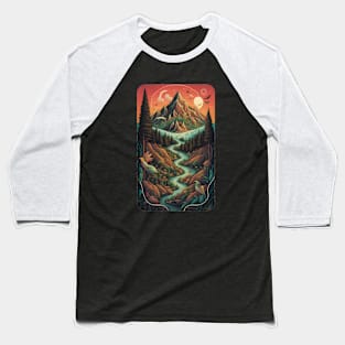 Abstract Nature Fusion Baseball T-Shirt